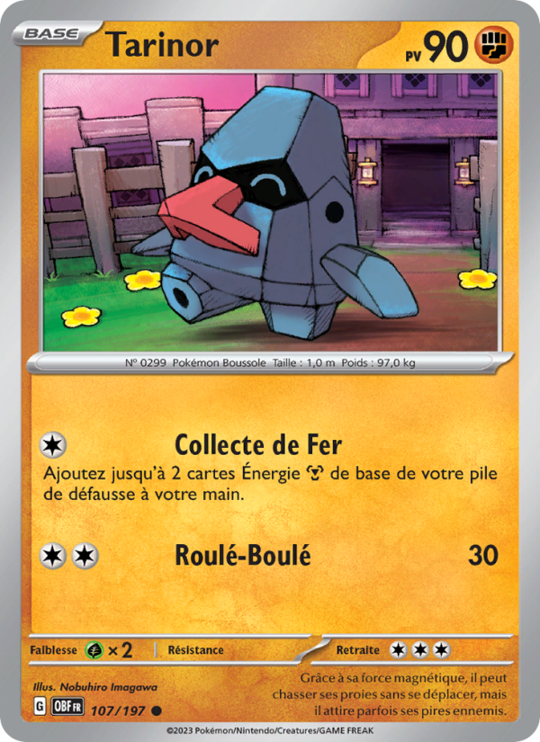 Tarinor 107 — Obsidian Flames (French Pokémon TCG card)