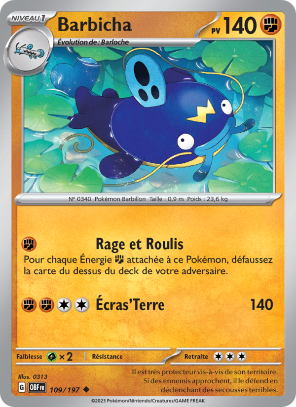 Barbicha 109 — Obsidian Flames (French Pokémon TCG card)