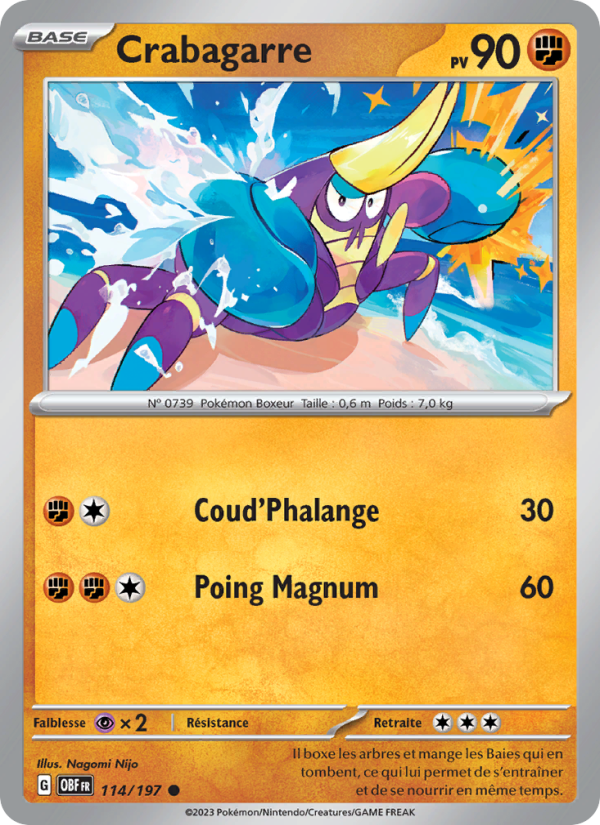 Crabagarre 114 — Obsidian Flames (French Pokémon TCG card)