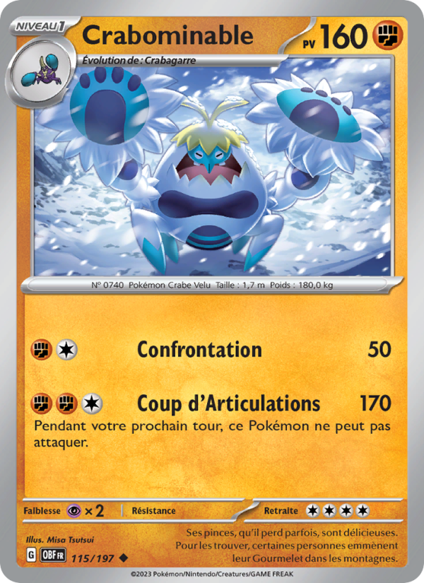 Crabominable 115 — Obsidian Flames (French Pokémon TCG card)