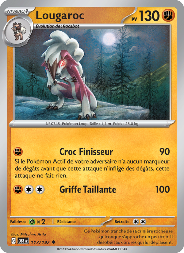 Lougaroc 117 — Obsidian Flames (French Pokémon TCG card)