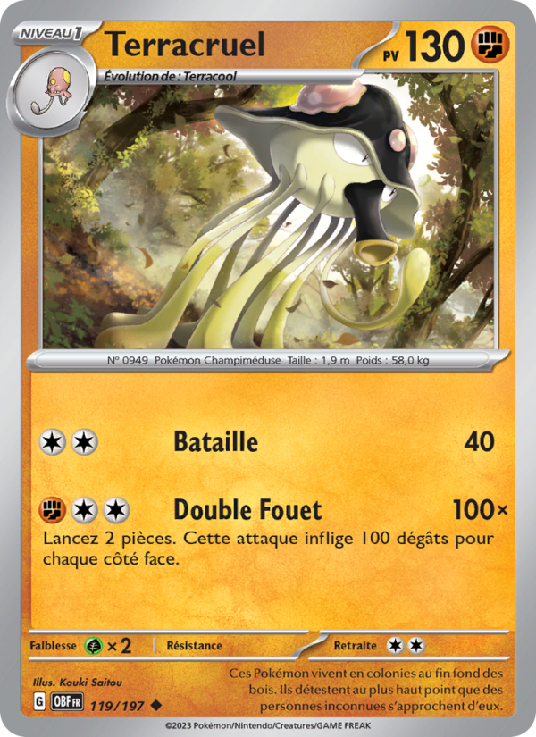 Terracruel 119 — Obsidian Flames (French Pokémon TCG card)
