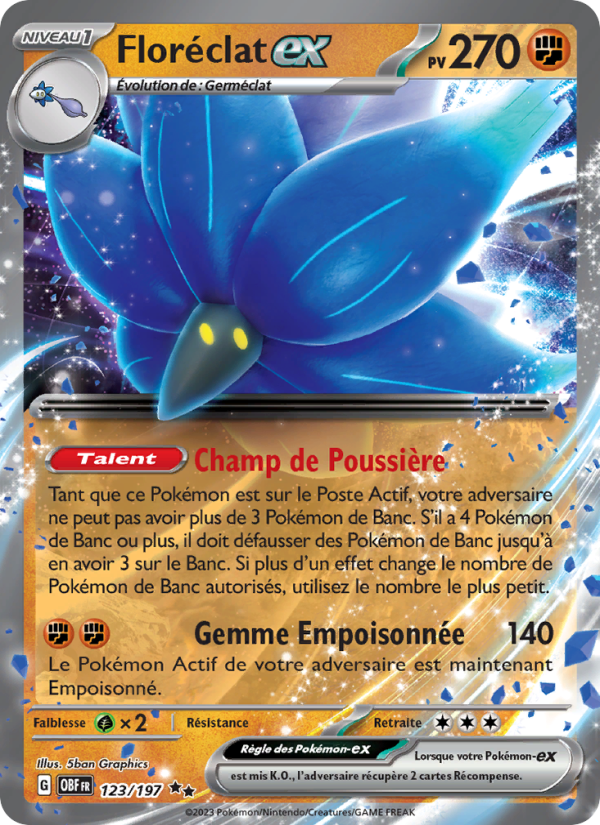 Floréclat-ex 123 — Obsidian Flames (French Pokémon TCG card)