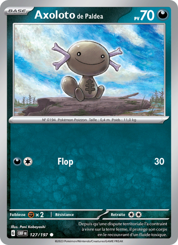 Axoloto de Paldea 127 — Obsidian Flames (French Pokémon TCG card)
