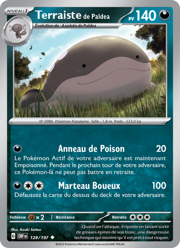 Terraiste de Paldea 128 — Obsidian Flames (French Pokémon TCG card)