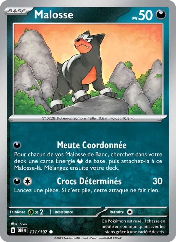 Malosse 131 — Obsidian Flames (French Pokémon TCG card)