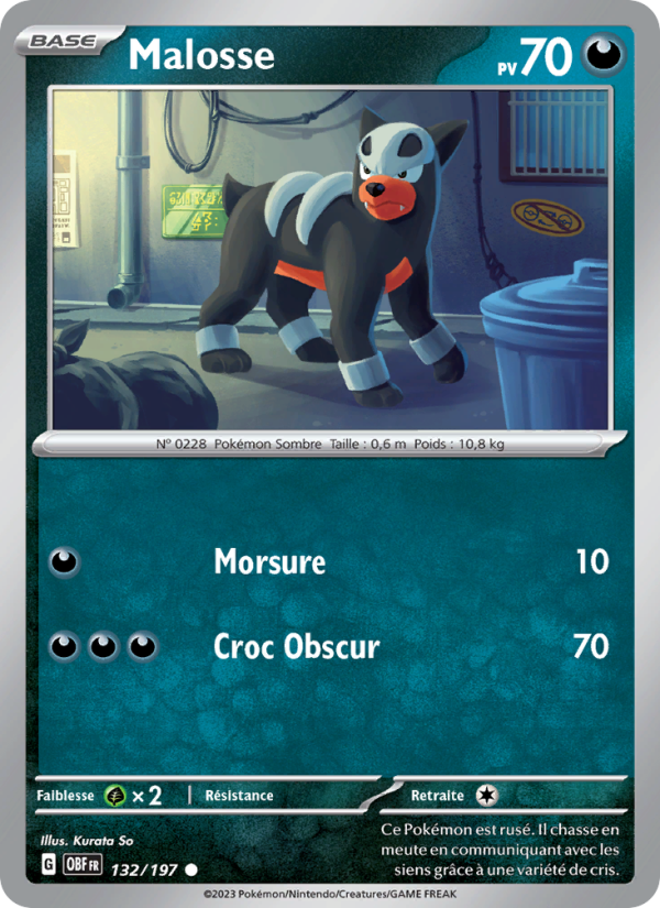 Malosse 132 — Obsidian Flames (French Pokémon TCG card)