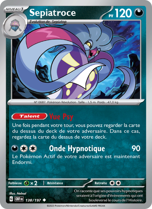 Sepiatroce 138 — Obsidian Flames (French Pokémon TCG card)