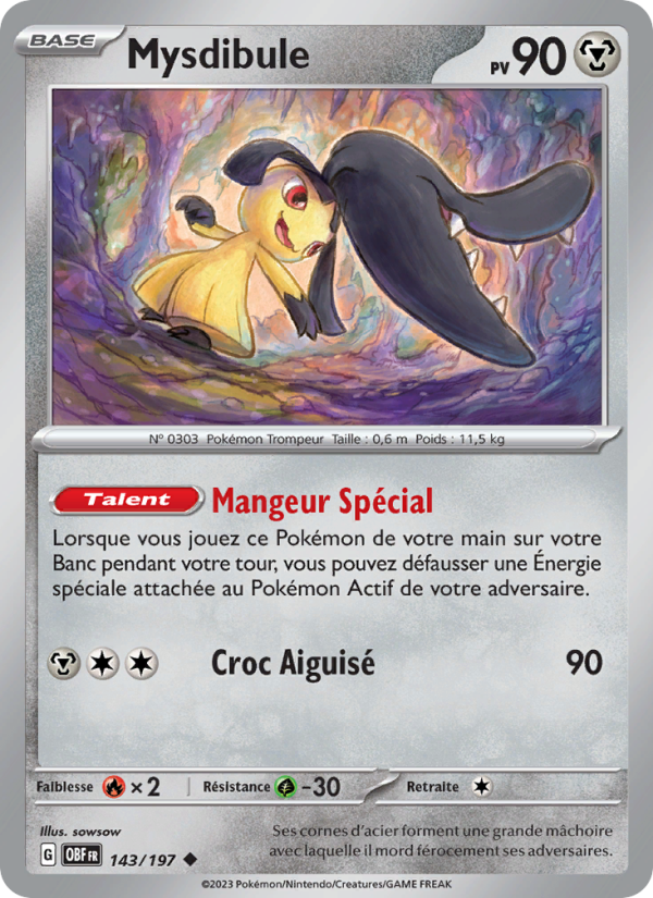 Mysdibule 143 — Obsidian Flames (French Pokémon TCG card)