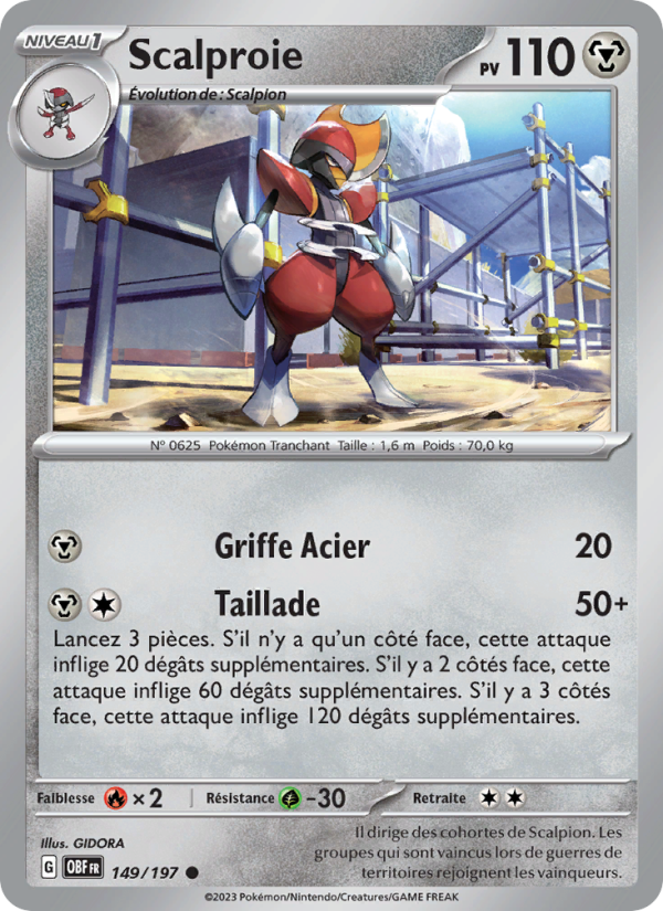 Scalproie 149 — Obsidian Flames (French Pokémon TCG card)