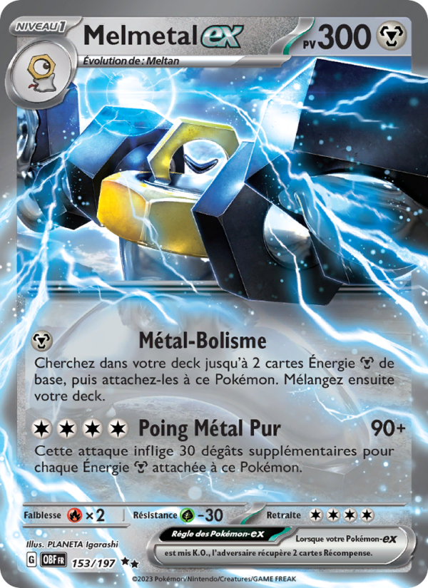 Melmetal-ex 153 — Obsidian Flames (French Pokémon TCG card)
