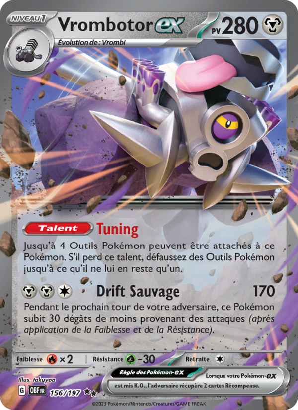 Vrombotor-ex 156 — Obsidian Flames (French Pokémon TCG card)