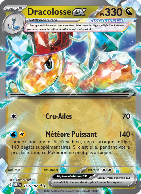 Dracolosse-ex 159 — Obsidian Flames (French Pokémon TCG card)