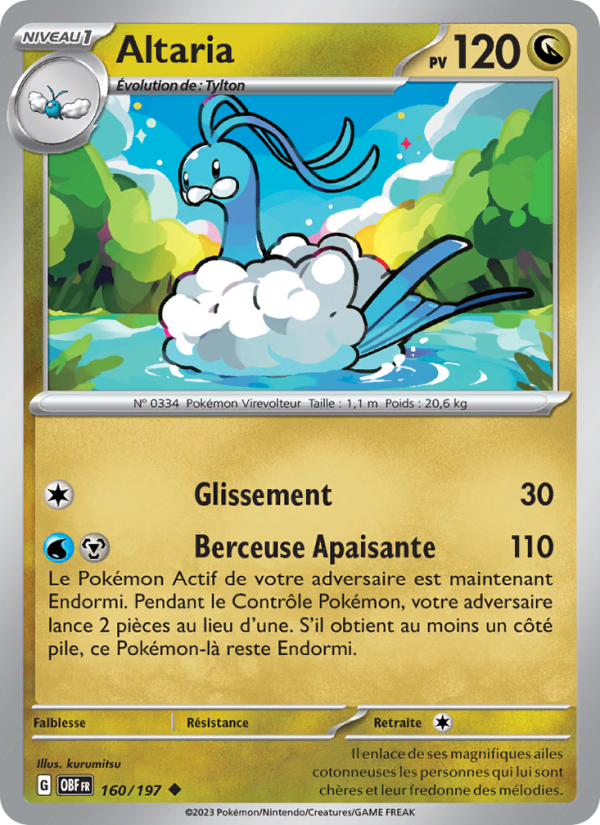 Altaria 160 — Obsidian Flames (French Pokémon TCG card)