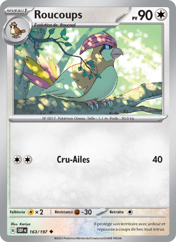 Roucoups 163 — Obsidian Flames (French Pokémon TCG card)