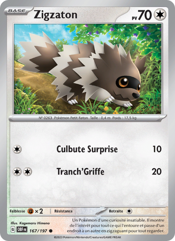 Zigzaton 167 — Obsidian Flames (French Pokémon TCG card)