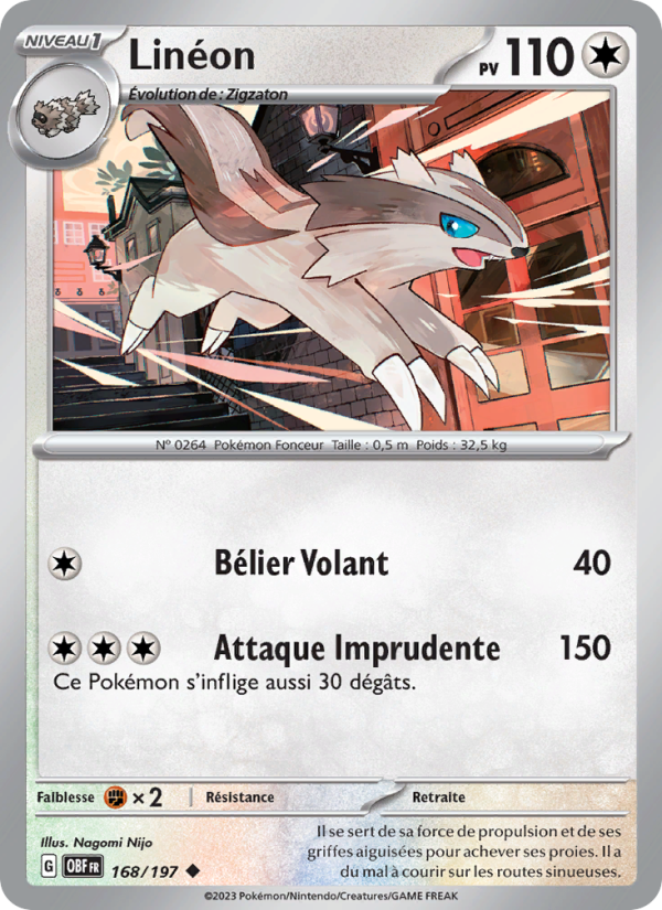 Linéon 168 — Obsidian Flames (French Pokémon TCG card)