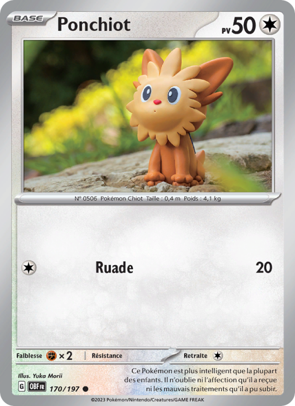 Ponchiot 170 — Obsidian Flames (French Pokémon TCG card)