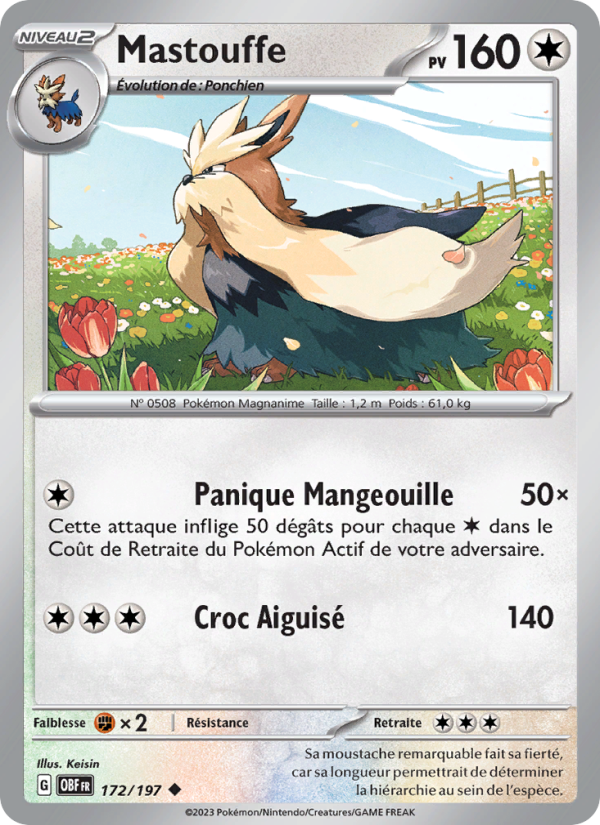 Mastouffe 172 — Obsidian Flames (French Pokémon TCG card)