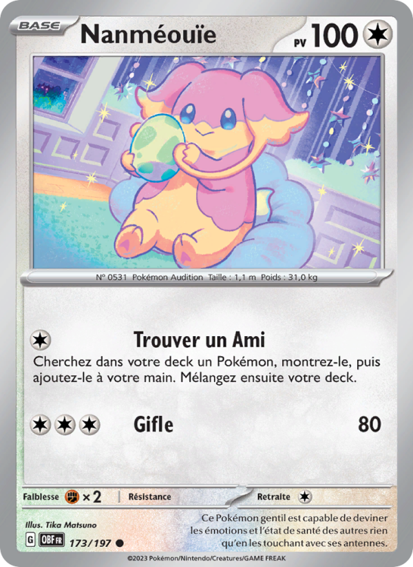 Nanméouïe 173 — Obsidian Flames (French Pokémon TCG card)