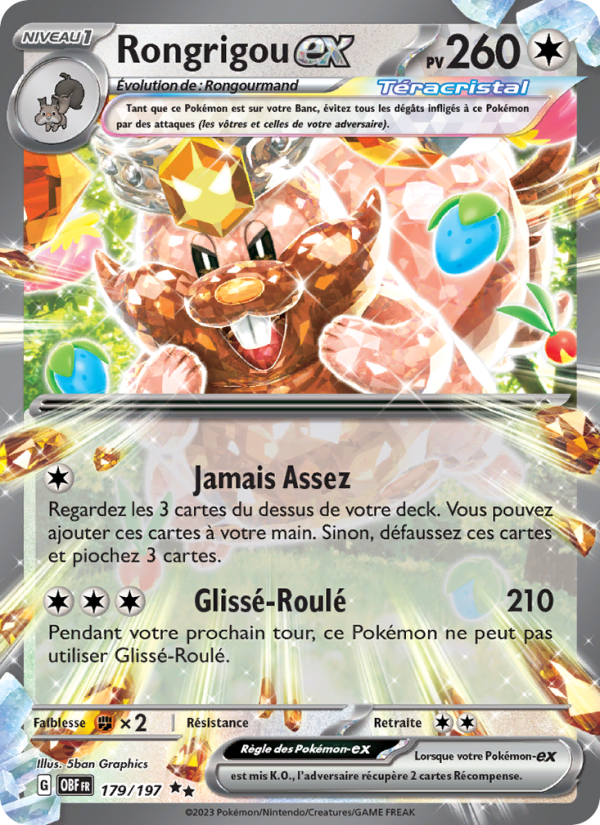 Rongrigou-ex 179 — Obsidian Flames (French Pokémon TCG card)