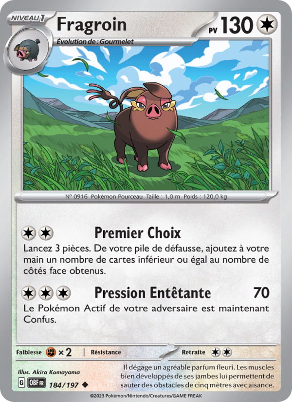 Fragroin 184 — Obsidian Flames (French Pokémon TCG card)