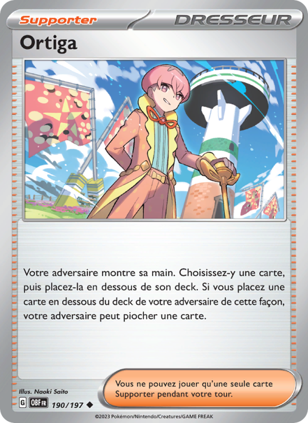 Ortiga 190 — Obsidian Flames (French Pokémon TCG card)