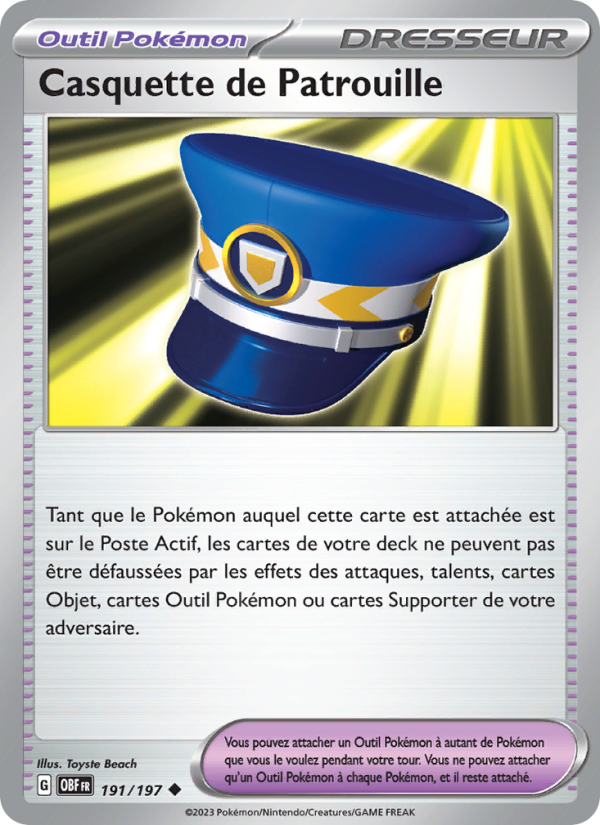 Casquette de Patrouille 191 — Obsidian Flames (French Pokémon TCG card)