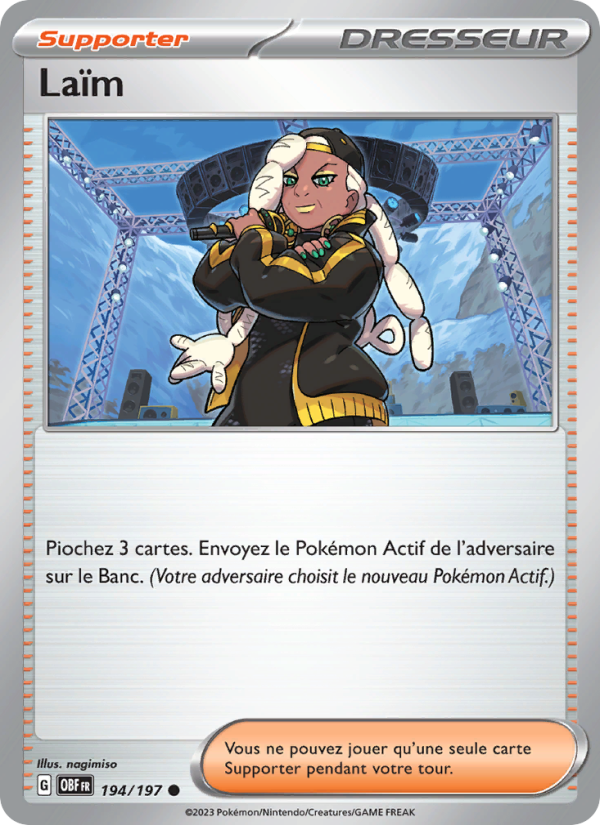 Laïm 194 — Obsidian Flames (French Pokémon TCG card)