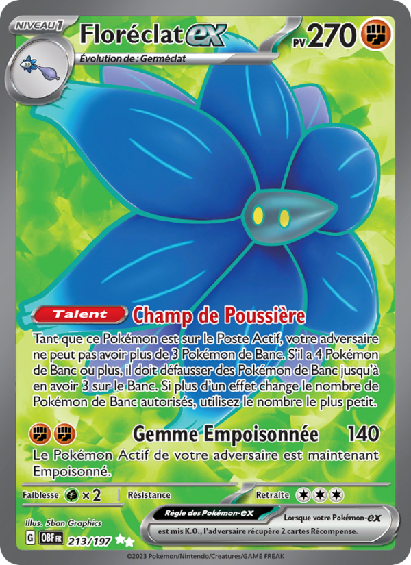 Floréclat-ex 213 — Obsidian Flames (French Pokémon TCG card)