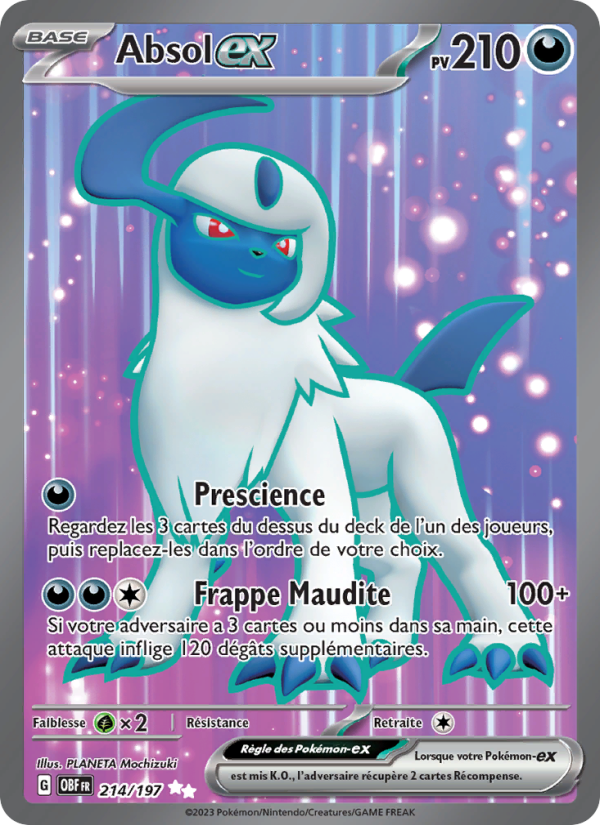 Absol-ex 214 — Obsidian Flames (French Pokémon TCG card)