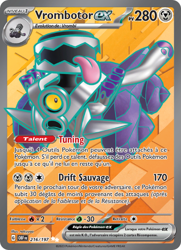 Vrombotor-ex 216 — Obsidian Flames (French Pokémon TCG card)