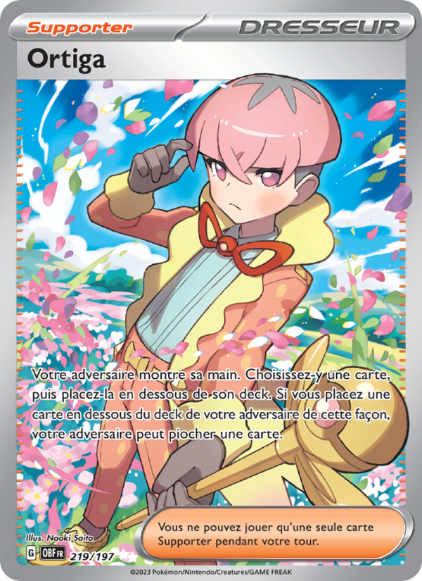 Ortiga 219 — Obsidian Flames (French Pokémon TCG card)