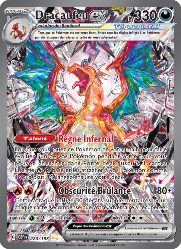 Dracaufeu-ex 223 — Obsidian Flames (French Pokémon TCG card)