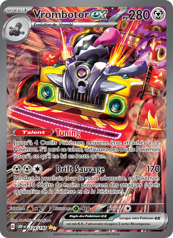 Vrombotor-ex 224 — Obsidian Flames (French Pokémon TCG card)
