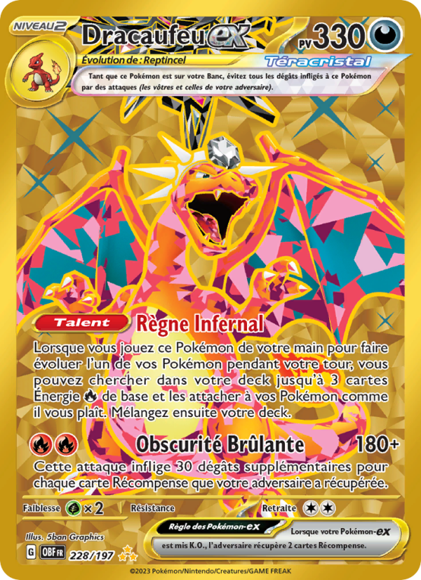 Dracaufeu-ex 228 — Obsidian Flames (French Pokémon TCG card)