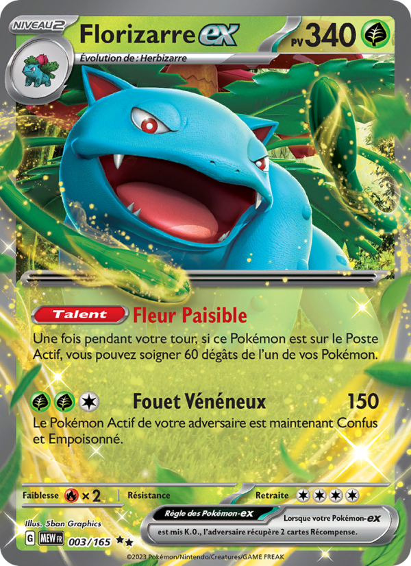 Florizarre-ex 003 — 151 (French Pokémon TCG card)