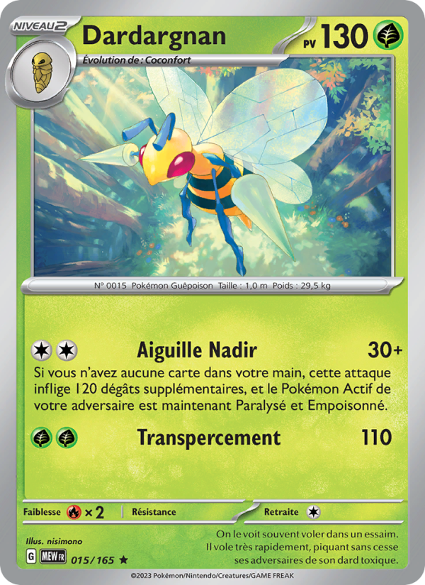 Dardargnan 015 — 151 (French Pokémon TCG card)