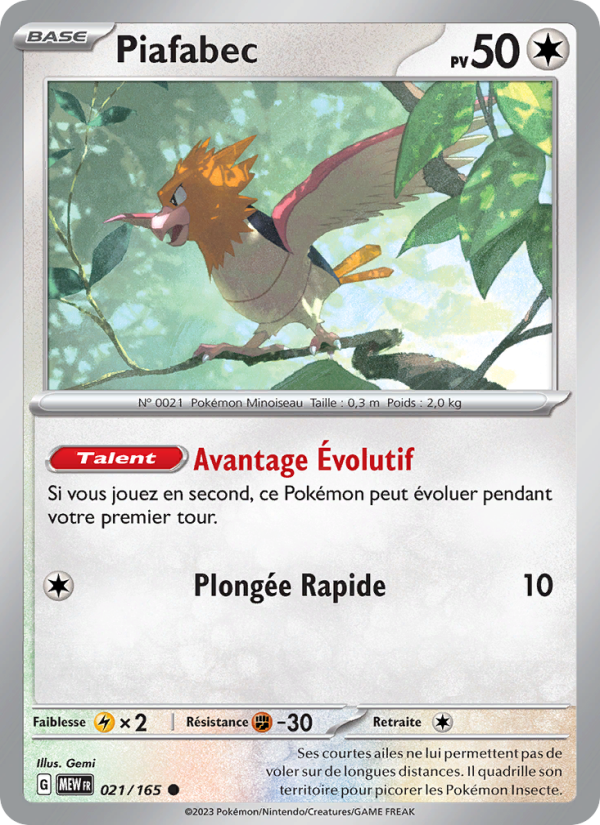 Piafabec 021 — 151 (French Pokémon TCG card)
