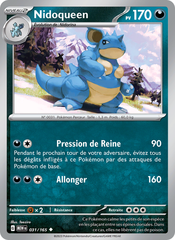 Nidoqueen 031 — 151 (French Pokémon TCG card)