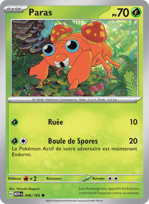 Paras 046 — 151 (French Pokémon TCG card)