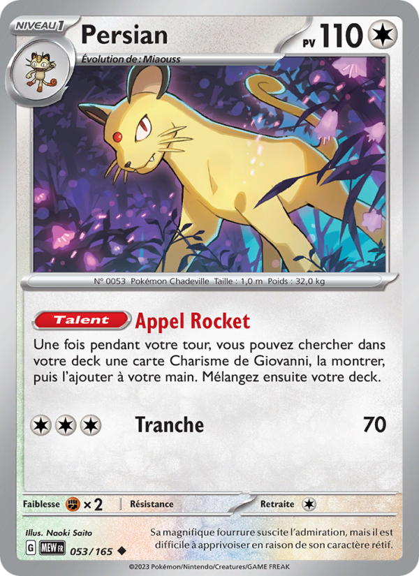 Persian 053 — 151 (French Pokémon TCG card)