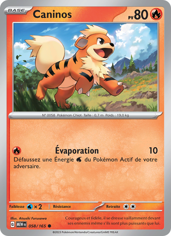 Caninos 058 — 151 (French Pokémon TCG card)