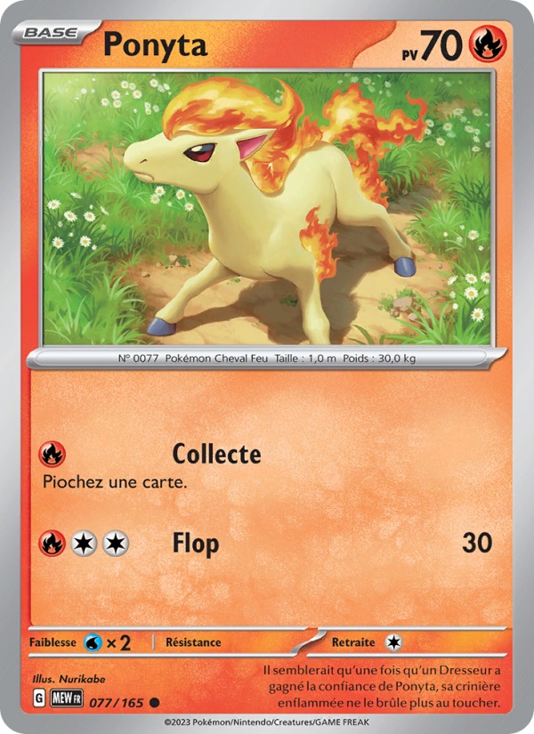 Ponyta 077 — 151 (French Pokémon TCG card)