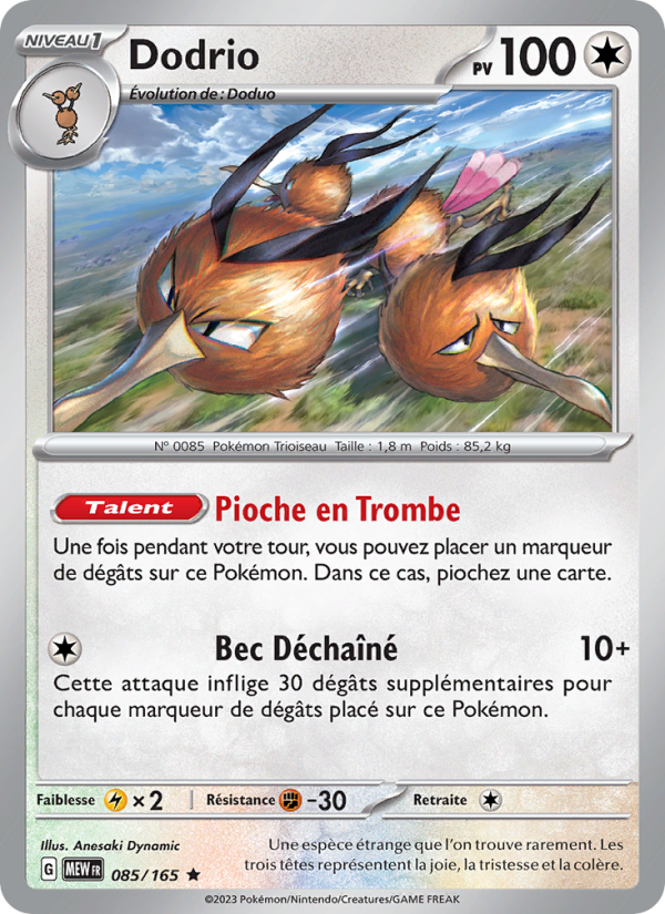 Dodrio 085 — 151 (French Pokémon TCG card)