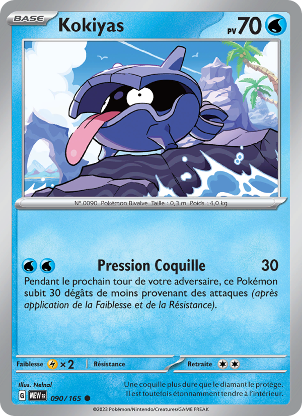 Kokiyas 090 — 151 (French Pokémon TCG card)