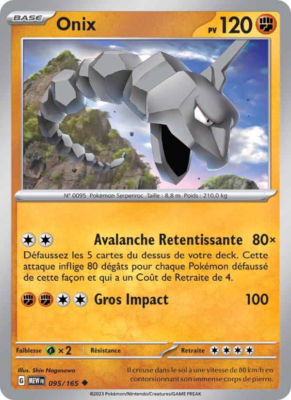 Onix 095 — 151 (French Pokémon TCG card)