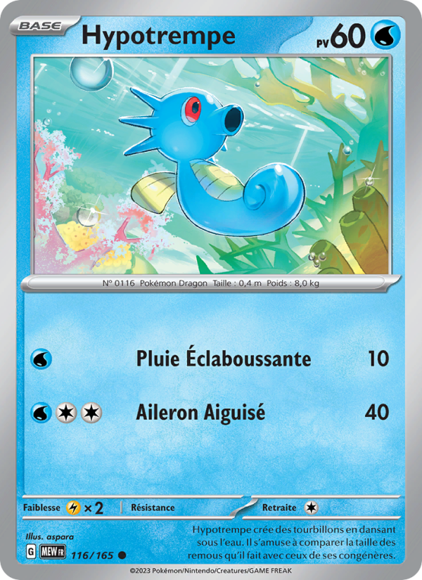 Hypotrempe 116 — 151 (French Pokémon TCG card)