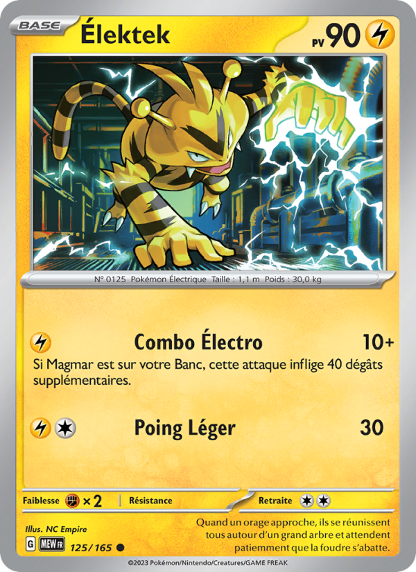 Élektek 125 — 151 (French Pokémon TCG card)