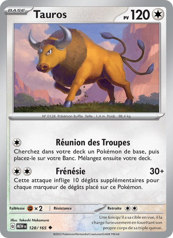 Tauros 128 — 151 (French Pokémon TCG card)